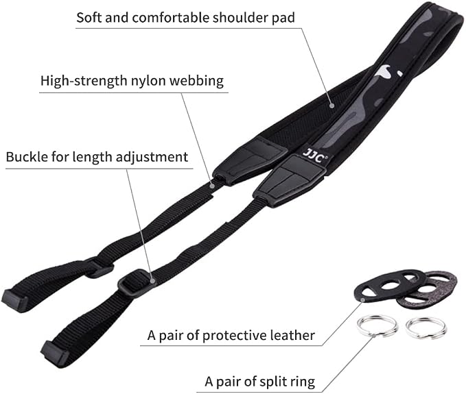 JJC Soft Camera Neck Shoulder Strap for Canon M50 M5 M6 Mark II G5X G7X G9X | for Panasonic GH6 G85 G95 G100 GX85 GX95 G7 G9 G9II GX9 GX8 GH5 GH5S FZ80 FZ300 FZ1000 II Olympus OM-D E-M10 E-M5 E-M1 & More - Image 4