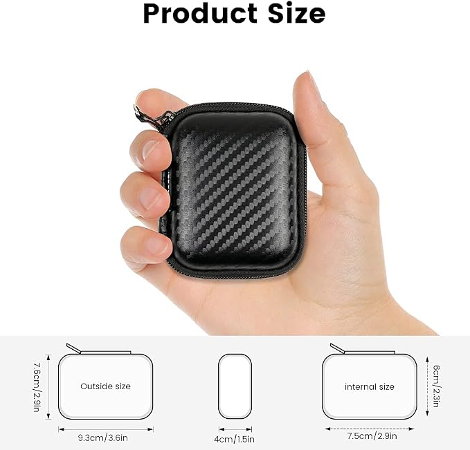 Earbud Case Holder Earphone Case Hard EVA Headphone Storage Bag Small Zipper Pouch Compatible with Wired Earbuds, JBL Vibe Beam 2, Tune Flex, Live Pro 2, TAGRY X08, Btootos A90 Pro -with Clip - Image 6