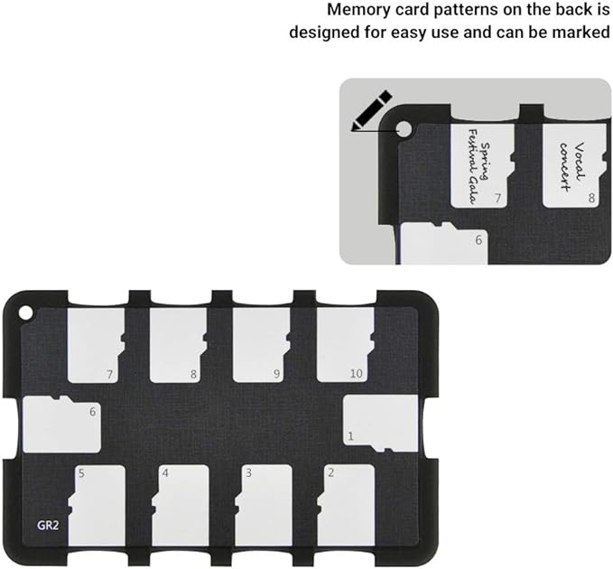 10 Slots Micro SD Card Holder Case Storage Organizer, Ultra Slim Credit Card Size Lightweight Portable TF MSD Memory Card Storage - Image 4