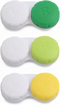 DEWSENSI Contact Lens Case, Empty Contact Lens Cases Box Holder Container for Storage, Travel, Daily Home Use (Green, 3 Pack) by DEWSENSI