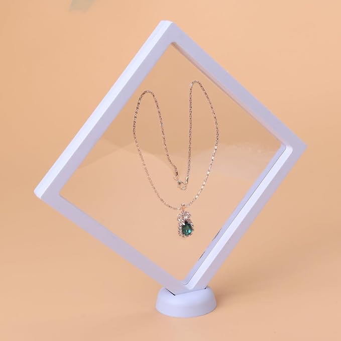 Gatuida 3D Floating Display Case (Without Base), Transparent PE Jewelry Storage Box, Floating Coin Display Frame Holder(18x2cm) - Image 2