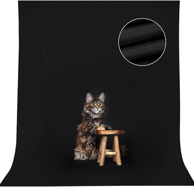 CPLIRIS 5x7ft Black Backdrop Background for Photography, High Density Polyester Fabric Black Photo Backdrop Curtain for Portrait Photoshoot by CPLIRIS