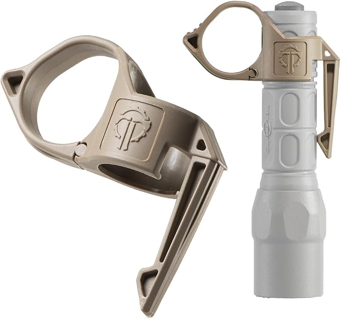 Thyrm Switchback Large 2.0 Flashlight Ring, Pocket Clip for 1-Inch Light | For 1-Inch Tactical Light, Finger Retention Ring Loop, Made in USA, Compatible with SureFire G2X-Size, Modlite Handheld Light by Thyrm