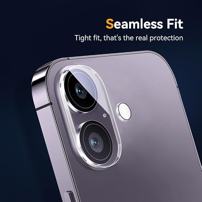 Camera Lens Protector for iPhone 16 6.1" / iPhone 16 plus 6.7"/ iPhone17 6.3",9H Tempered Glass，Ultra HD, Scratch Resistance Easy to Install，Case Friendly，[Does not Affect Night Shots] 3-Pack - Image 6