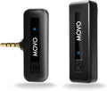 Movo Wireless Mini Camera Microphone for Video Recording- 2.4Ghz Wireless Transmitter with Clip on Lavalier Microphone for DSLR, Mirrorless Camera- Compact Lapel Mic (164FT Range, 10-Hr Battery Life) by Movo