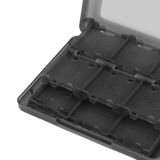 28-in-1 PP Game Card Case Holder - for Nintendo 3DS/DSL/DSI/LL, Cartridge Storage Box with 22 Slots + SD/TF Card Holders + Stylus Organizer(Black) - Image 6