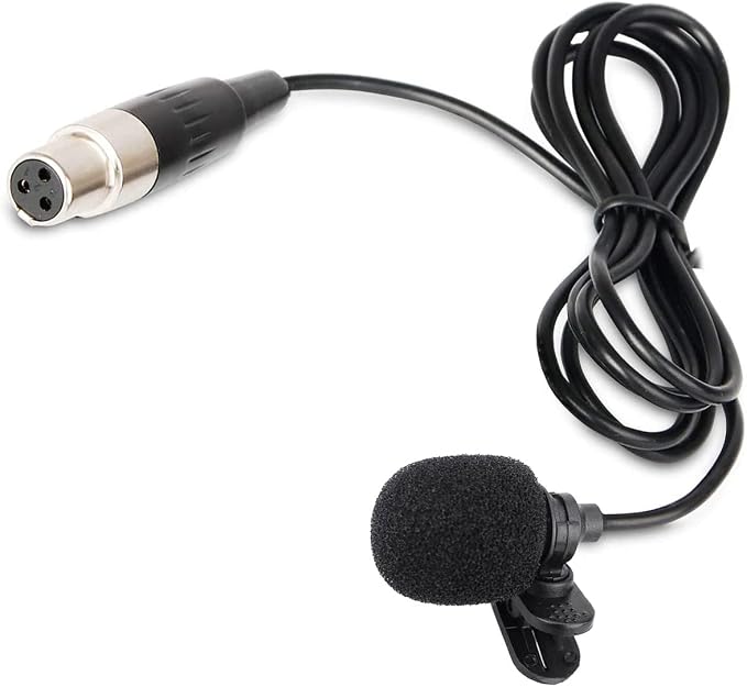 Lavalier Lapel Microphone with Mini XLR Jack, Hand-Free Clip-on Lapel Mic Compatible with Wireless Mic System UHF bodypacks Voice Amplifier by Todlinkoc