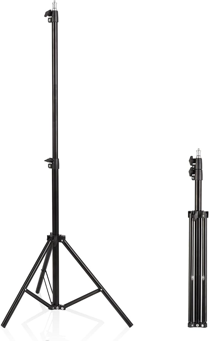 Professional Tripod Stand, Mini Projector Tripod,Adjustable Height Light Stand for Ring Light/Webcam/Mini Projector/Phone, Portable Light Duty Support (Black,22"-63") by Unknown