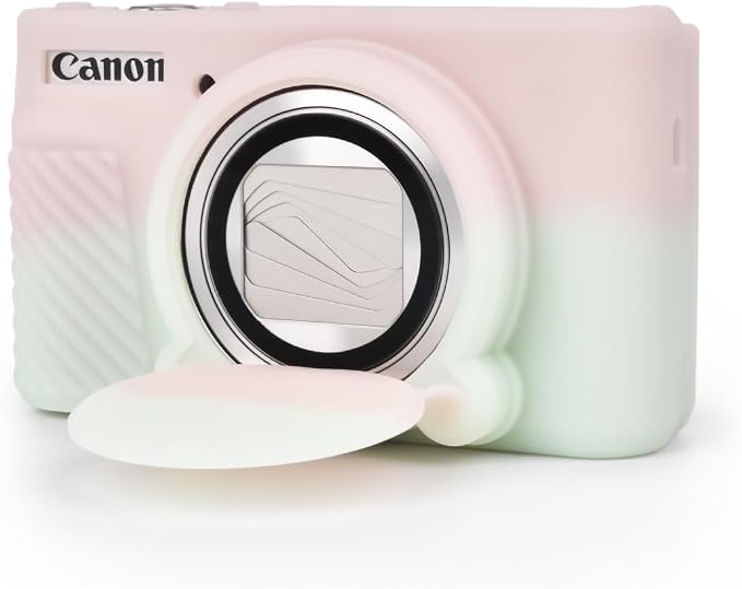 MUZIRI KINOKOO Case for Canon Powershot SX740/SX730 HS Digital Camera - Soft Protective Cover SX740 SX730 HS Camera Silicone Sleeve with Removable Lens Cover - Jelly Green and Pink - Image 8