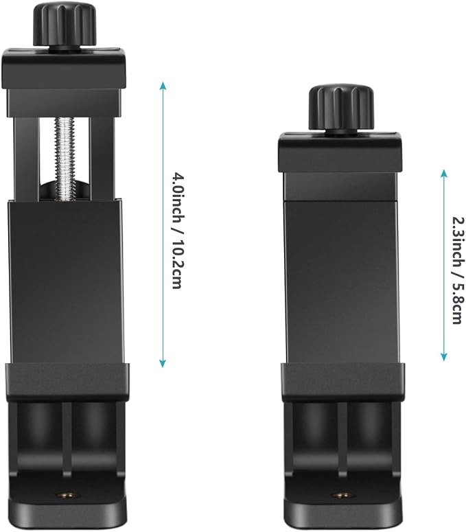 NEEWER Smartphone Holder Phone Tripod Mount Compatible with iPhone Android | Compatible with iPhone 17 16 15 Pro Max Plus Samsung Galaxy S26 S25 S24 Ultra, Cell Phone Clip Adapter for Tripod, 1/4" Screw - Image 2
