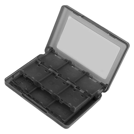 28-in-1 PP Game Card Case Holder - for Nintendo 3DS/DSL/DSI/LL, Cartridge Storage Box with 22 Slots + SD/TF Card Holders + Stylus Organizer(Black) - Image 4