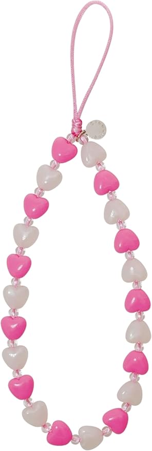 Drawwind Phone Charm Strap Cute Wrist Straps Cell Phone Charm String Y2K Aesthetic Lanyard Wristlet Chain for Case Camera AirPods Bags Keychains (Pink Hearts) by Drawwind
