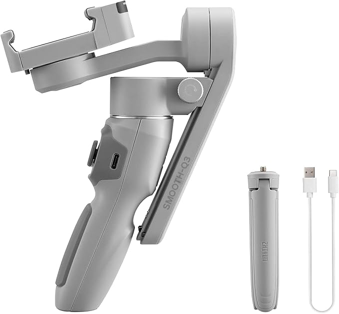 Zhiyun Smooth Q3, 3-Axis Smartphone Gimbal Stabilizer with LED Fill Light Grip Tripod Handheld Gimbal Stabilizer for Youtube, Vlogging, Video Recording, Phone Stabilizer Compatible with iPhone Android | with Fill Light, Auto Inception Dolly-Zoom Time-L... - Image 7