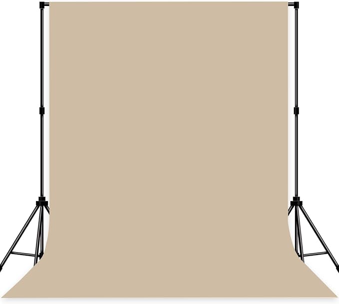 Beige Photo Backdrop Professional Photography Background Fabric 8x10ft | Seamless Design eliminates Wrinkle Portrait Photography Wedding Dark Theme Decorations by MIZSYE
