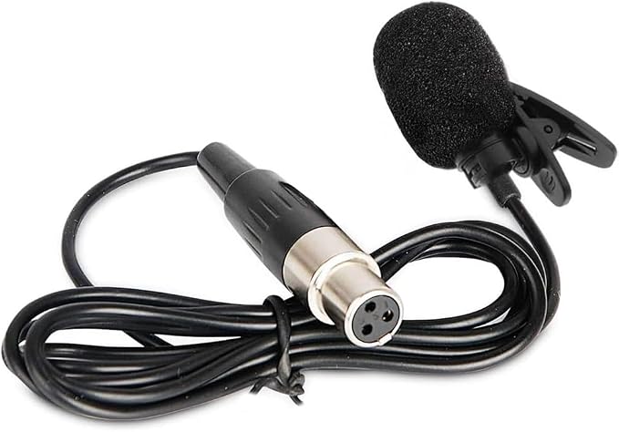 Replacement Lavalier Lapel Microphone for Phenyx Pro Wireless Bodypack Transmitter, UHF Bodypack Microphone for PTU-71/PTU-7000/PTU-6000 with Mini 3 Pins XLR Connector - Image 2