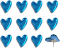 50 pcs of Cute Soft Wooden Board thumbtack with Golden Hearts can be Used for Photo Walls, memos, whiteboards, and Decorative thumbtack (Blue) by SSYHQAX