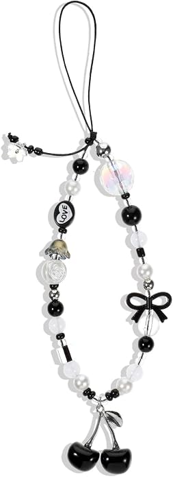 Ouligay Cherry Phone Charm Strap Cute Phones Lanyard Wrist Beaded Camera Strap Wrist Chain String for Bag Case Bags Pendants Decor Chains Small Gifts for Best Friend Sister by Ouligay