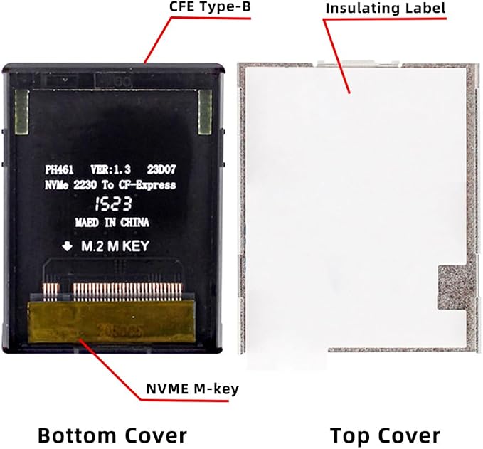 xiwai CF-Express Type-B to NVME 2230 NGFF M-Key Memory Card Kit Case CFE CFB Adapter Compatible with XS Camera 8K RAW PCIe Expansion - Image 6