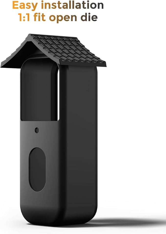 Silicone Cover for Blink Video Doorbell 2025 Waterproof Doorbell Cover, Scratch & Dust Resistant Blink Doorbell Case with Sun Hood, Easy Tool-Free Installation, Black - Image 4
