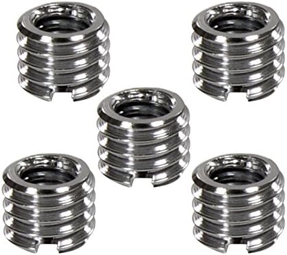 Foto&Tech Metal 1/4 inch to 3/8 inch Tripod Thread Adapter, Easy Mount Convert Screw Adapter for Tripod Monopod Ballhead, Reducer Bushing for Camera Video Equipment DSLR SLR Mic Boom Stand (5 Pieces) by FOTO%26TECH