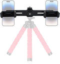 Dual Phone Holder Phone Tripod Mount Adapter, Universal 360° Rotation Adjustable Clip Stand for Vlog Live Streaming Video Recording, Compatible with 1/4'' Screws, Black by Unknown