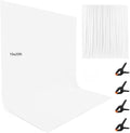 10X20ft White Photo Backdrops for Photography, LCUIRC Two Rod Pocket Backdrops Curtain for Parties, Polyester Background with 4 Clamps for Product Protrait Photoshoot or Parties Decoration by LCUIRC