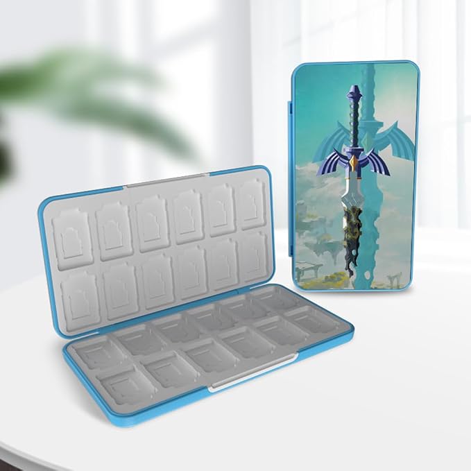 PERFECTSIGHT Switch Game Card Case for Nintendo Switc 2/ OLED/ Lite, 24 Switch Game Holder Cartridge Case with 24 Game & 48 Micro SD Cards Storage, Skyward Sword - Image 8