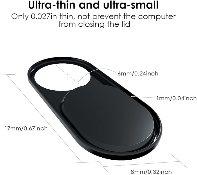 Laptop Camera Cover Slide, 0.027 Inch Ultra-Thin Metal Camera Privacy Covers, Webcam Cover Camera Cover Slide for iPhone, iPad, Mac, MacBook, Laptop, PC, Protect Your Privacy Security (Black-3 Pack) - Image 8