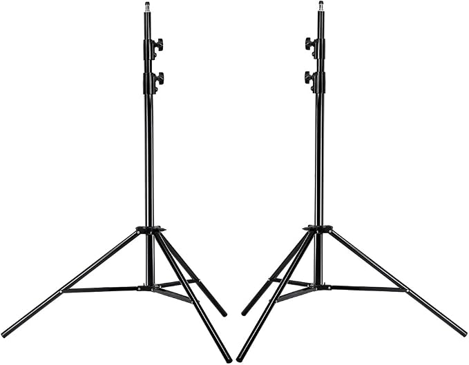 NEEWER PRO 9feet/260cm Spring Loaded Heavy Duty Photography Photo Studio Light Stands with 1/4" Screw & 5/8 Stud for Video, Portrait and Photography Lighting (2 Packs) | 2 Pack, Photo Studio Light Tripods, 1/4" Screw, 5/8 Stud, for Video, Portrait, and... by Neewer