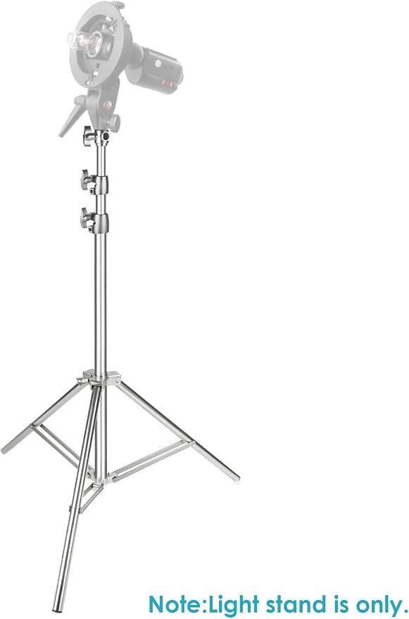 NEEWER 2PCS Light Stand Kit, 79"/200cm Stainless Steel Heavy Duty Tripod Stand with 1/4" to 3/8" Adapter for Studio Softbox, Monolight, Reflector - Image 2