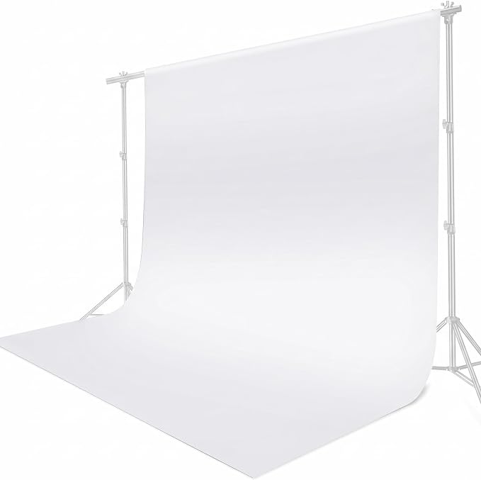 6.5x10ft Photography Photo Curtain Wrinkle Resistance Backdrop White Chroma Greenscreen Sheet Background Non-Reflective Fabric Backdrops for Streaming, PS Keying, Video Creation by UTEBIT