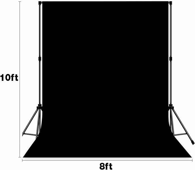 Black Photo Backdrop Professional Photography Background Cloth 8x10ft | Seamless Design eliminates Wrinkle Portrait Photography Wedding Dark Theme Decorations - Image 8