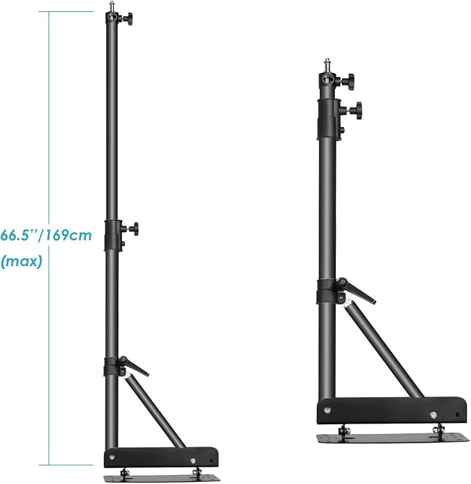 Neewer Wall Mounting Boom Arm with Triangle Base for Photography Studio Video Strobe Light Monolight Softbox Umbrella Reflector, 180 Degree Rotation, Max Length 66.5 inches/169centimeters (Black) - Image 2