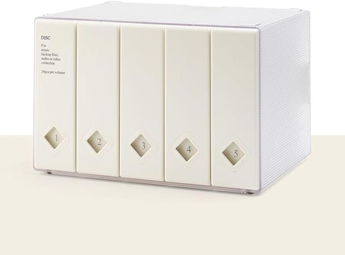 CD Case, 120 Capacity CD/DVD Case Holders Wallet Hard Plastic DVD Disc Cases Storage Binder for Car Home Office Travel (1, 120 Capacity White) by Unknown