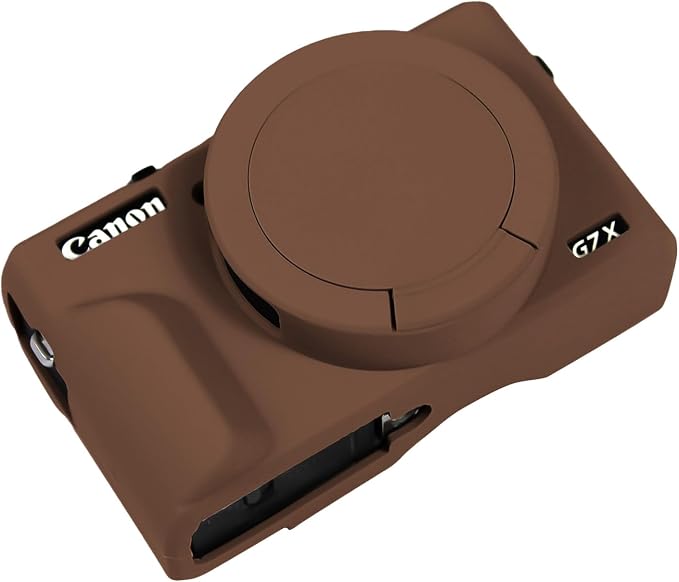 Easy Hood Camera Case Cover for Canon Powershot G7X Mark III Camera(Brown) | With Removable Lens Cover,Soft Silicone Protective Case,Anti-Scratch,Slim Fit,Enhanced Grip,Lightweight Camera Accessories by EasyHood