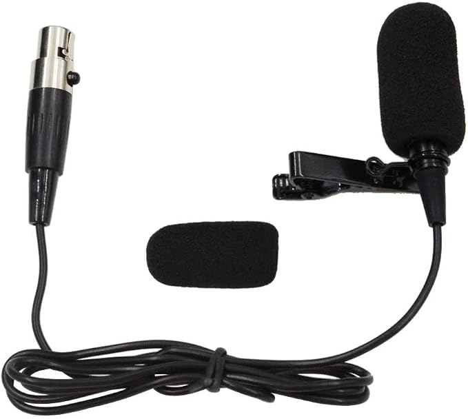 Lapel Microphone Lavalier Microphone Unidirectional Condenser Microphone Compatible with Shure Wireless Transmitter(Mini XLR TA4F Connector) for Shure Radio Mic Wireless bodypack Transmitter by BNKENX