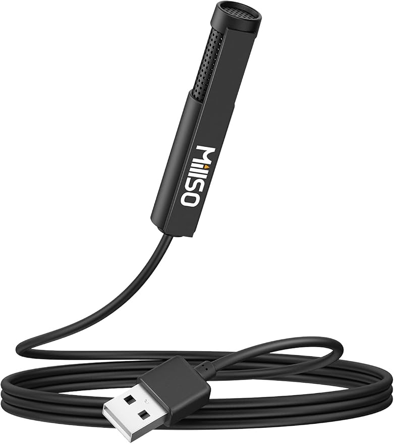 USB PC Microphone External Lavalier Mini USB Microphone for Computer | Plug & Play, Omnidirectional, for Laptop, YouTube, Meeting, Recording, Podcasting, Gaming - 1.5 M / 4.9 FT by MillSO