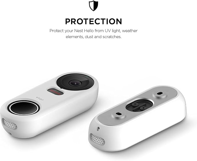 elago Silicone Case for Google Nest Hello Doorbell Cover (Wired) | Full Protection, Night Vision Compatible [US Patent Registered] [White] - Image 2