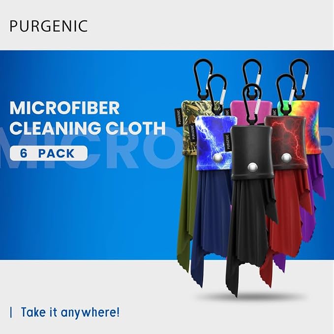 Microfiber Cloth & Glasses Wipes (6 Pack) Lens & Glasses Cleaning Cloth - Eyeglass Cleaner - Camera Lenses & Gadget Delicate Screens - All Six - Image 2