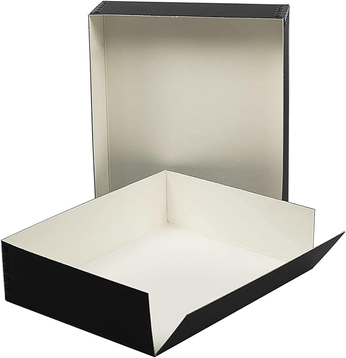 Lineco Drop Front Archival Storage Box, 8.75x10.75x3 in, Black, 2 Pack | Acid-Free with Metal Edge, Preserves Picture Longevity, Organize Photos, Newspapers, Prints, Documents, Crafts, DIY - Image 5