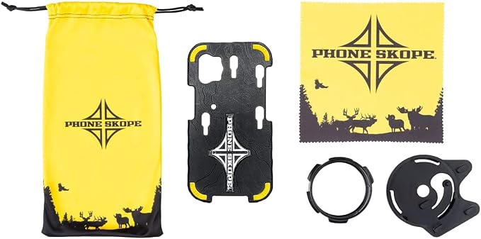 Phone Skope Complete Digiscoping Kit: Ideal Scope Camera for Hunting/Birding/Stargazing - Phone Scope Adapter Kit Includes Phone Scope Mount Case, Eyepiece Adapter, Lens Cloth - Fits Most Smartphones by PhoneSkope
