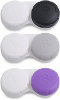 DEWSENSI Contact Lens Case, Empty Contact Lens Cases Box Holder Container for Storage, Travel, Daily Home Use (Black, 3 Pack) by DEWSENSI