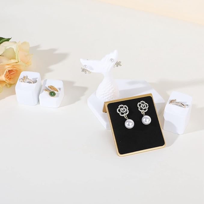 Black earring holders for selling, Velvet earring stands Jewelry display, metal gold studs board【Black】 - Image 5