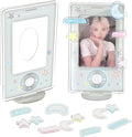 WAYUTO 2 Pack 3 Inch Acrylic Kpop Photocard Holder with Decorative Accessories Kpop Photocard Display Frame Kpop Photocard Stand Kpop Photocard Organizer for Tabletop Decor by WAYUTO