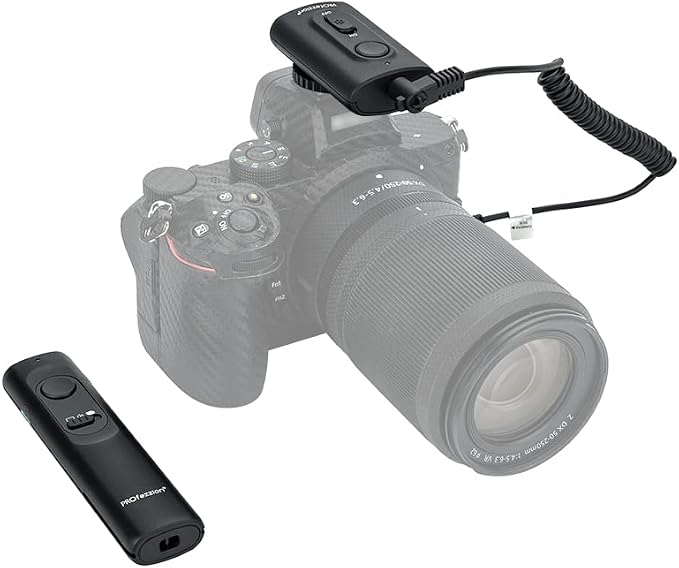 PROfezzion 164ft Remote Shutter Release Wireless for Select Nikon Cameras | for Nikon Z6III Z6II Z6 Z7II Z7 Z5 D750 D780 D7500 D7200 D5600 D5500 D5300 D3300 D3200, AAA Battery, Tripod Clip by PROfezzion