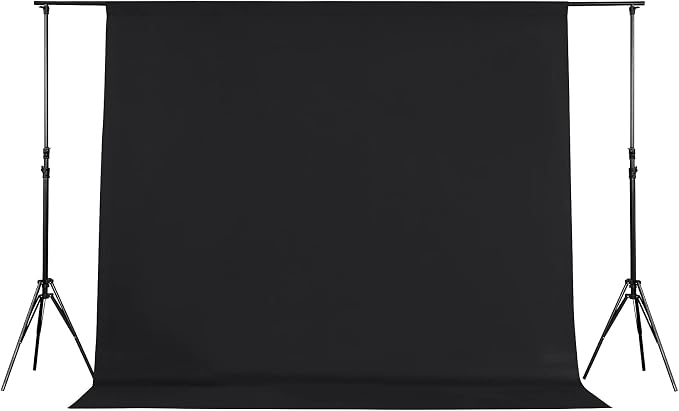 Joccun 5X7FT Black Backdrop Background for Photography,Polyester Backdrop Curtain Background Screen for Photography,Photoshoot,Video Recording,Studio(5X7ft,Black) by Joccun