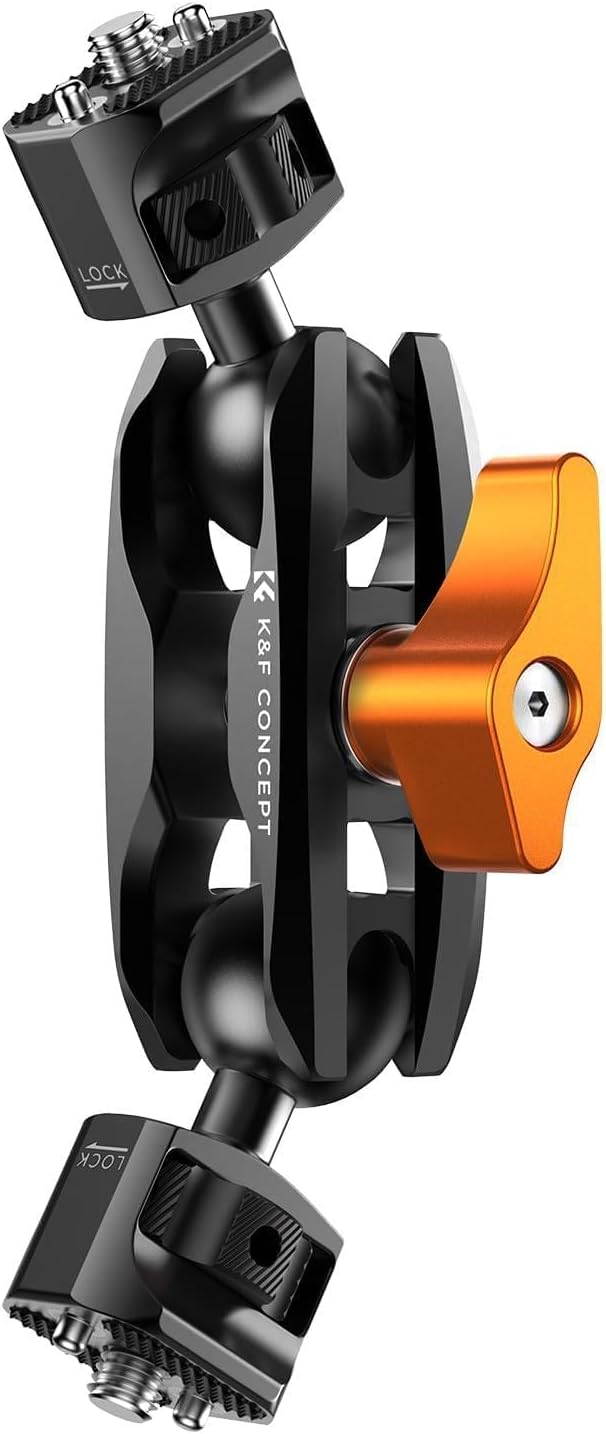 K&F CONCEPT Dual Ball Heads Magic Arm, Articulating Magic Arm | with 1/4"-20 Screw, 360° swivelling Ball Head, Aluminum Alloy Camera Monitor Mount Arm, MS14 by KFCONCEPT
