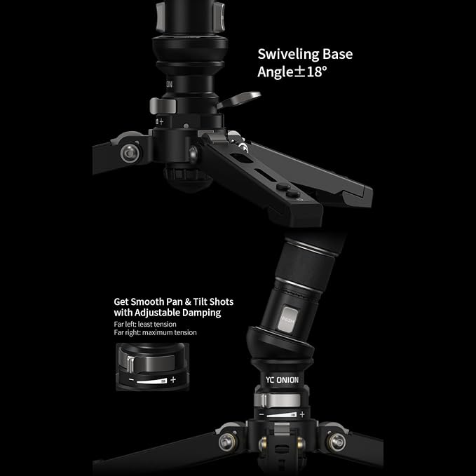 YC Onion Pineta Pro Carbon Fiber Monopod with Pedal Base, Light Stand Lightweight Travel Monopod with Quick Release Plate for Sony Canon Nikon DSLR Cameras, Gimbal and etc Max Load 11lb/5Kg - Image 4