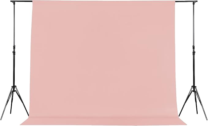 Joccun 10X10FT Dusty Pink Backdrop Background for Photography,Polyester Backdrop Curtain Background Screen for Photography,Photoshoot,Video Recording,Studio(10X10ft, Dusty Pink) by Joccun