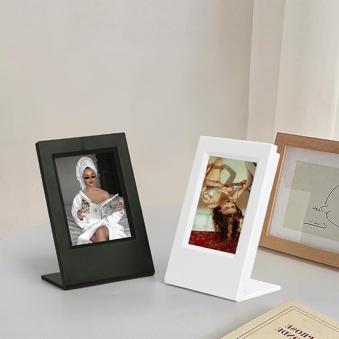 Orga'Neat 2x3 Mini Photo Frame w/Storage Case for Instax Mini Film Evo/12/11/Liplay/Se/Link 3/41/40/99/90/7+ Photos, Polaroid Small Wallet Size Picture Desk Display for Home & Office -2 Set - Image 3